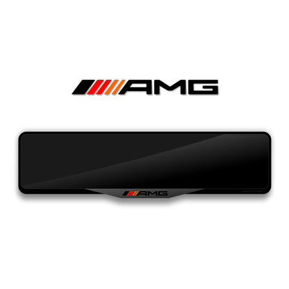 إطار لوحة ترخيص من الأكريليك مقطوع بالليزر بتصميم مرسيدس-بنز AMG ألماني - أسود لامع
