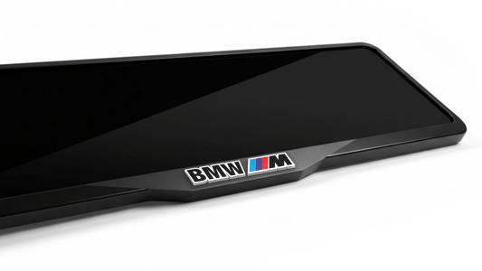 إطار لوحة ترخيص BMW&M مقطوع بالليزر من الأكريليك - أسود لامع