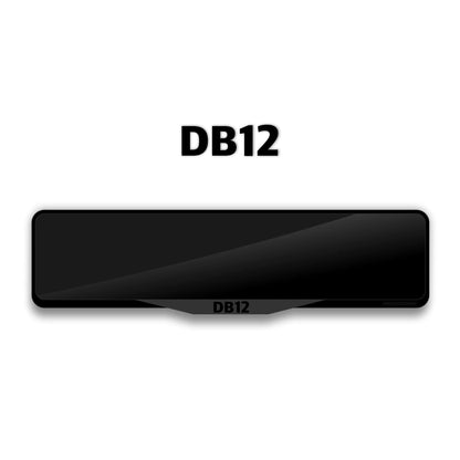 ASTON MARTIN DB12 Laser-Cut Acrylic License Plate Frame - Gloss Black