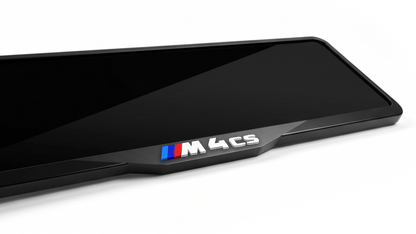 إطار لوحة ترخيص أكريليك مقطوع بالليزر لسيارة BMW M4 CS - أسود لامع