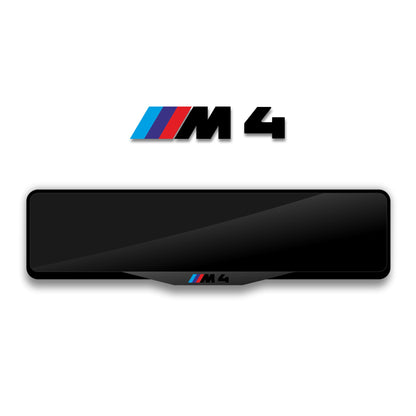 إطار لوحة ترخيص من الأكريليك المقطوع بالليزر لسيارة BMW M4 - أسود لامع