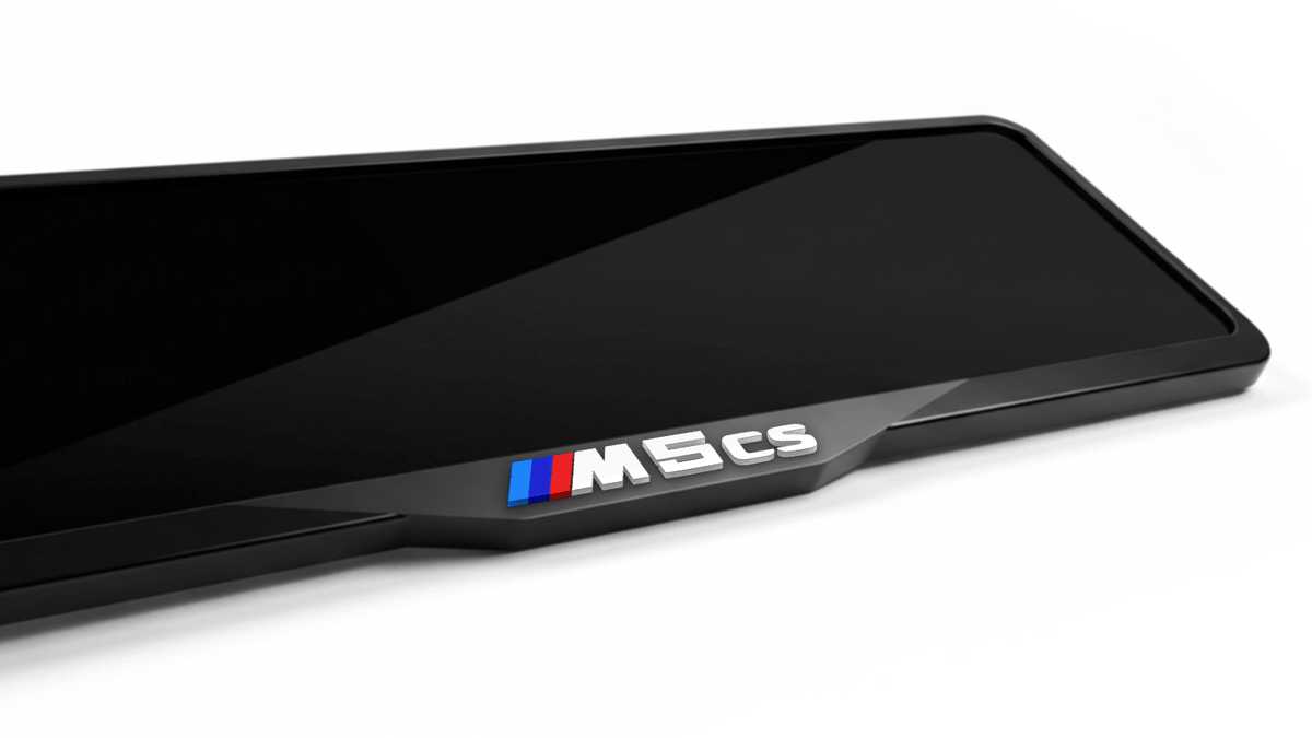 إطار لوحة ترخيص أكريليك مقطوع بالليزر لسيارة BMW M5 CS - أسود لامع
