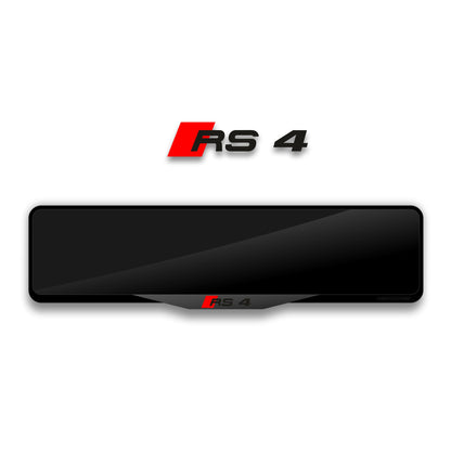 إطار لوحة ترخيص أكريليك مقطوع بالليزر لسيارة AUDI RS 4 - أسود لامع