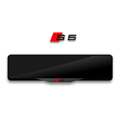 إطار لوحة ترخيص أكريليك مقطوع بالليزر لسيارة أودي S5 - أسود لامع