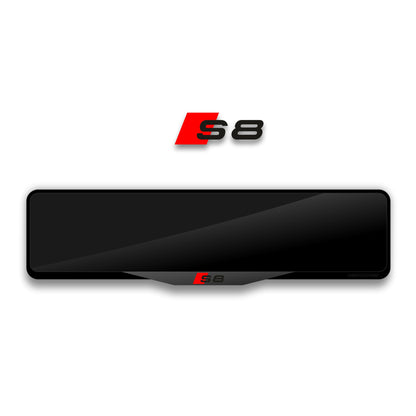 إطار لوحة ترخيص أكريليك مقطوع بالليزر لسيارة أودي S8 - أسود لامع