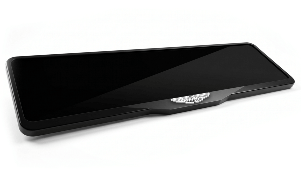 ASTON MARTIN LOGO Laser-Cut Acrylic License Plate Frame - Gloss Black