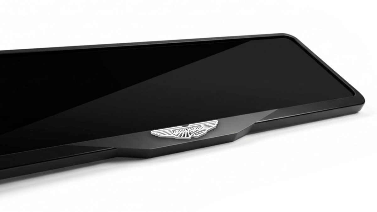 ASTON MARTIN LOGO Laser-Cut Acrylic License Plate Frame - Gloss Black