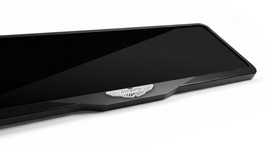ASTON MARTIN LOGO Laser-Cut Acrylic License Plate Frame - Gloss Black