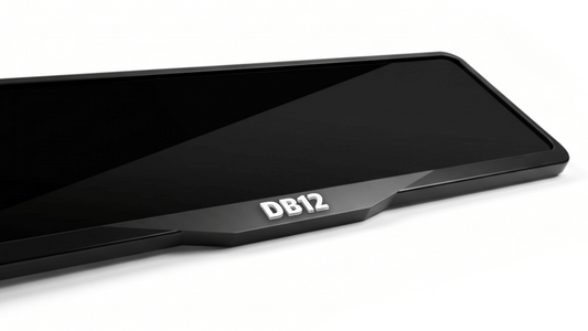 ASTON MARTIN DB12 Laser-Cut Acrylic License Plate Frame - Gloss Black