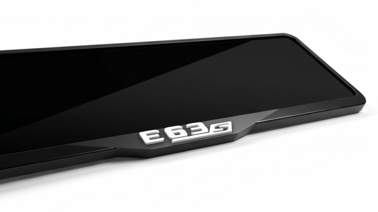 MERCEDES-BENZ E63S AMG Laser-Cut Acrylic License Plate Frame - Gloss Black