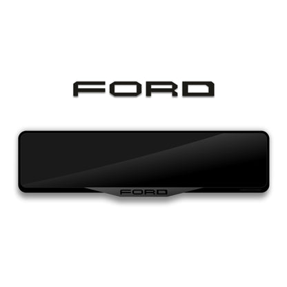 إطار لوحة ترخيص من الأكريليك مقطوع بالليزر بشعار فورد - أسود لامع