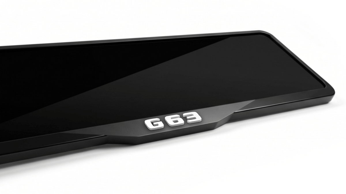 إطار لوحة ترخيص أكريليك مقطوع بالليزر لسيارة مرسيدس-بنز G63 AMG - أسود لامع