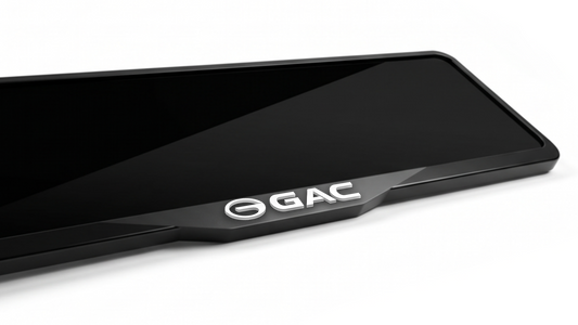 GAC logo Laser-Cut Acrylic License Plate Frame - Gloss Black
