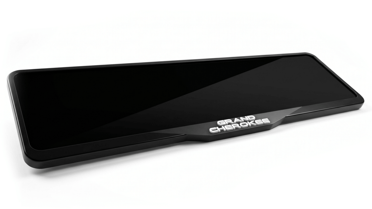 JEEP GRAND CHEROKEE Laser-Cut Acrylic License Plate Frame - Gloss Black