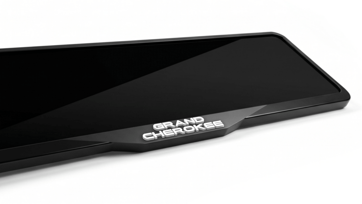 JEEP GRAND CHEROKEE Laser-Cut Acrylic License Plate Frame - Gloss Black