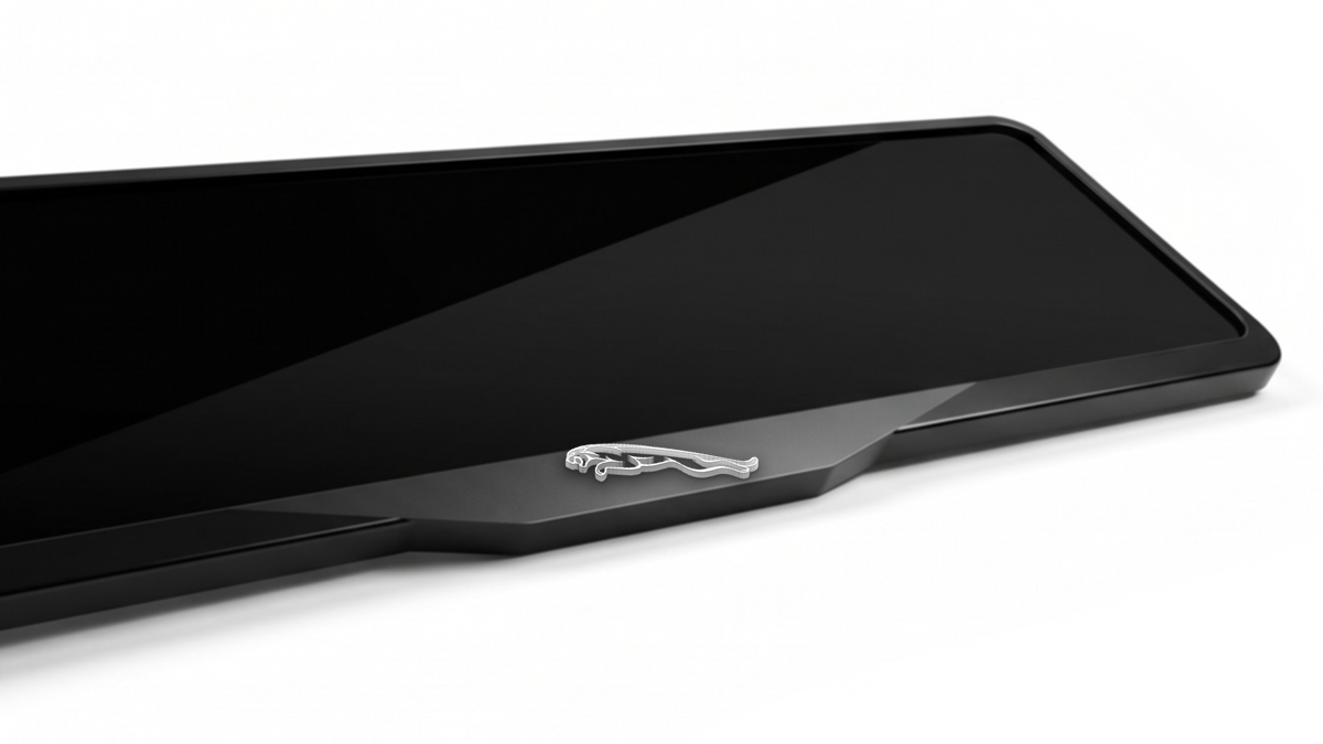 JAGUAR LOGO Laser-Cut Acrylic License Plate Frame - Gloss Black