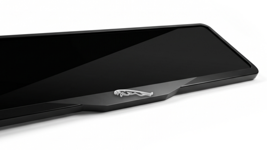JAGUAR LOGO Laser-Cut Acrylic License Plate Frame - Gloss Black