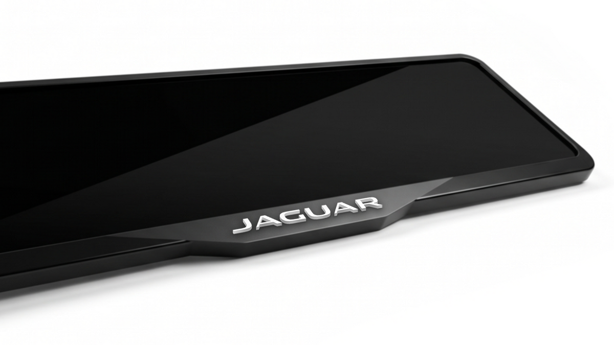 JAGUAR Laser-Cut Acrylic License Plate Frame - Gloss Black