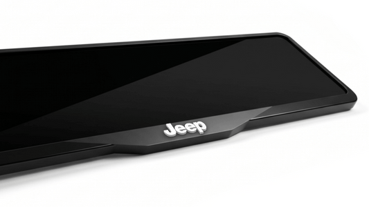 JEEP Laser-Cut Acrylic License Plate Frame - Gloss Black