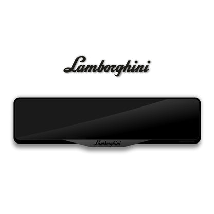 إطار لوحة ترخيص من الأكريليك مقطوع بالليزر بشعار LAMBORGHINI - أسود لامع