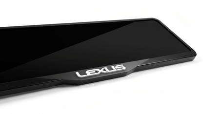 إطار لوحة ترخيص من الأكريليك مقطوع بالليزر بشعار LEXUS - أسود لامع