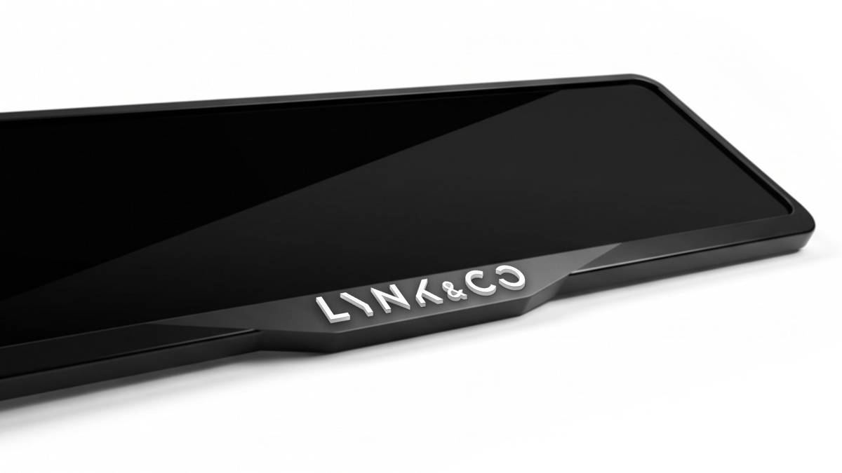 إطار لوحة ترخيص LYNK & CO بقطع الليزر من الأكريليك - أسود لامع