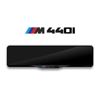 إطار لوحة ترخيص من الأكريليك مقطوع بالليزر لسيارة BMW M440i - أسود لامع