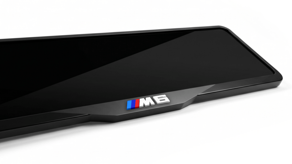 إطار لوحة ترخيص من الأكريليك المقطوع بالليزر لسيارة BMW M6 - أسود لامع