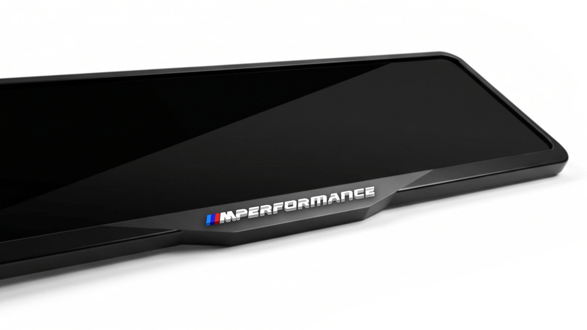 إطار لوحة ترخيص BMW M PERFORMANCE من الأكريليك بقَطع الليزر - أسود لامع