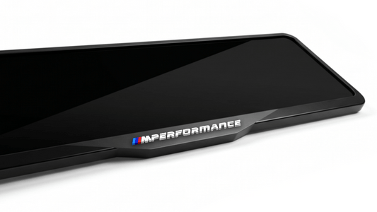 إطار لوحة ترخيص BMW M PERFORMANCE من الأكريليك بقَطع الليزر - أسود لامع