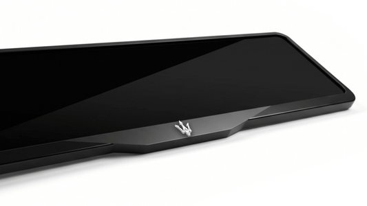 MASERATI LOGO Laser-Cut Acrylic License Plate Frame - Gloss Black