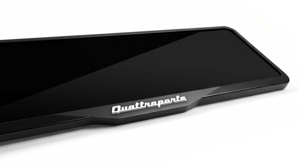 MASERATI QUATTROPORTE Laser-Cut Acrylic License Plate Frame - Gloss Black