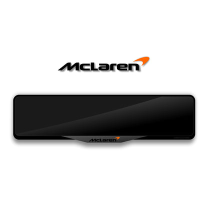 إطار لوحة ترخيص من الأكريليك المقطوع بالليزر بشعار MCLAREN - أسود لامع