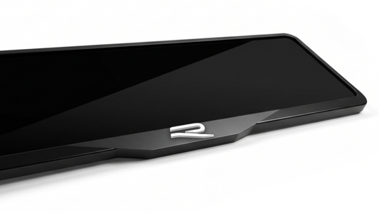 VOLKSWAGEN R NEW LOGO Laser-Cut Acrylic License Plate Frame - Gloss Black