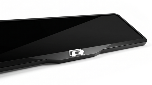 VOLKSWAGEN R LOGO Laser-Cut Acrylic License Plate Frame - Gloss Black