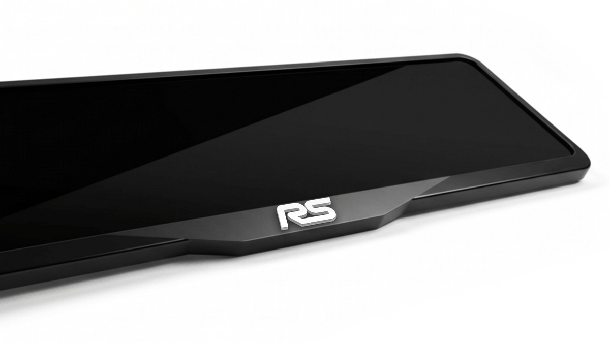 إطار لوحة ترخيص FORD RS من الأكريليك مقطوع بالليزر - أسود لامع