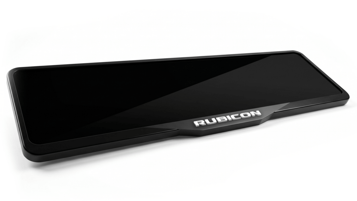 JEEP RUBICON Laser-Cut Acrylic License Plate Frame - Gloss Black