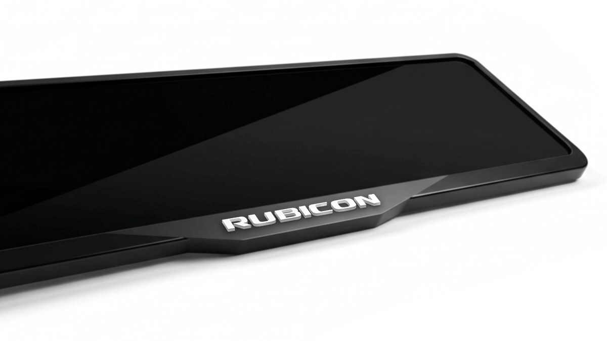 JEEP RUBICON Laser-Cut Acrylic License Plate Frame - Gloss Black