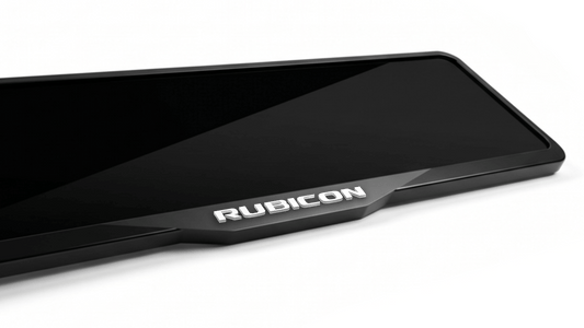 JEEP RUBICON Laser-Cut Acrylic License Plate Frame - Gloss Black