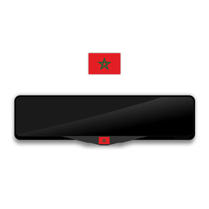 Flag of Morocco Laser-Cut Acrylic License Plate Frame - Gloss Black