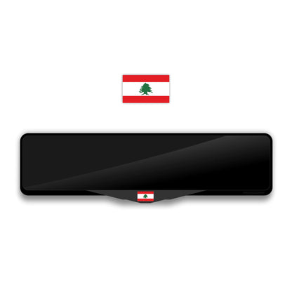 Flag of Lebanon Laser-Cut Acrylic License Plate Frame - Gloss Black