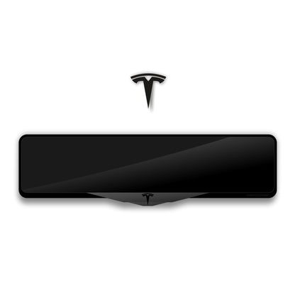 إطار لوحة ترخيص من الأكريليك مقطوع بالليزر بشعار TESLA - أسود لامع