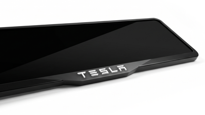 TESLA LOGOTYPE Laser-Cut Acrylic License Plate Frame - Gloss Black