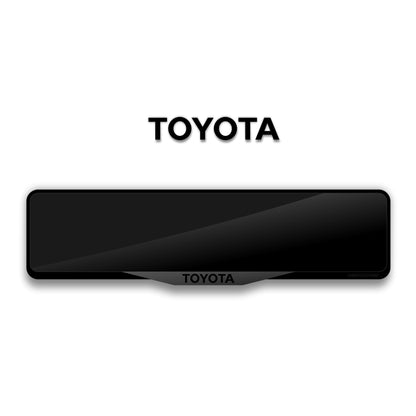 إطار لوحة ترخيص أكريليك بقطع الليزر بشعار TOYOTA - أسود لامع