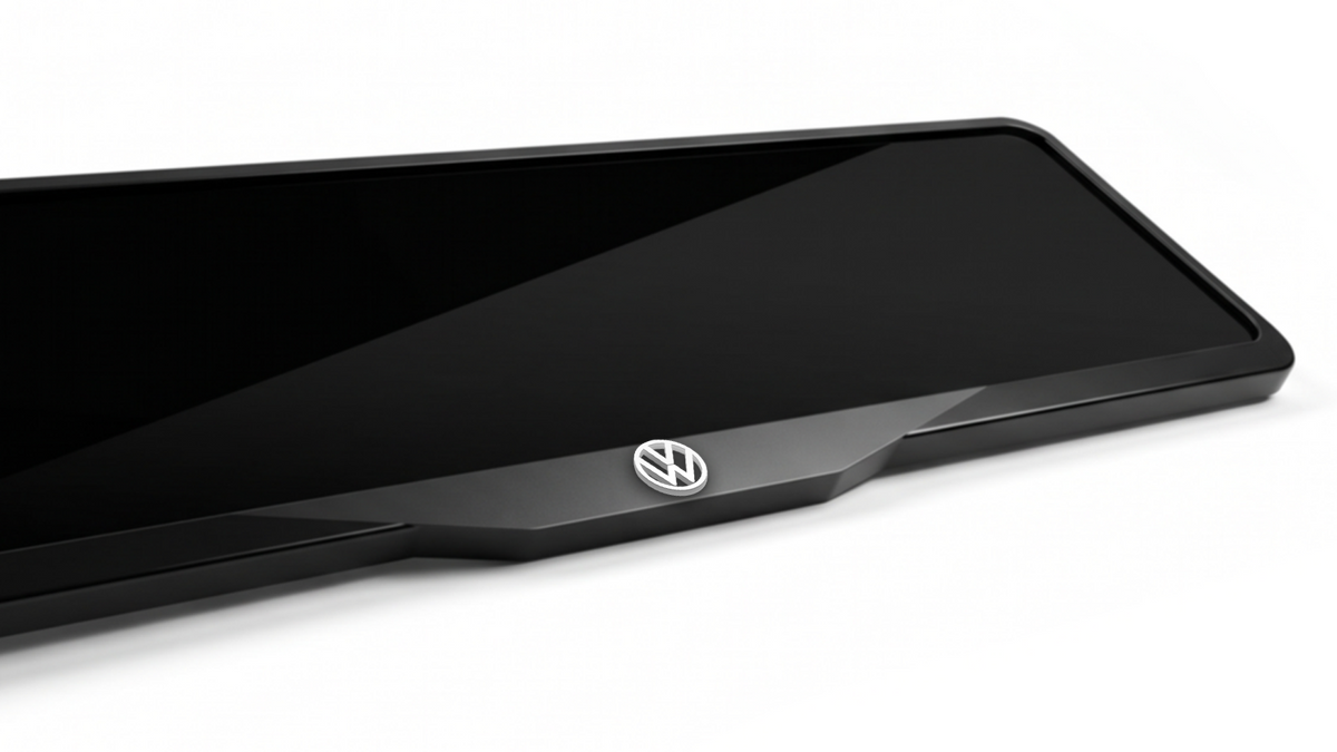 VOLKSWAGEN LOGO Laser-Cut Acrylic License Plate Frame - Gloss Black