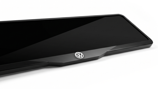 VOLKSWAGEN LOGO Laser-Cut Acrylic License Plate Frame - Gloss Black