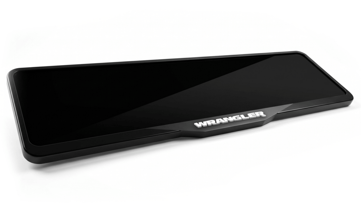 JEEP WRANGLER Laser-Cut Acrylic License Plate Frame - Gloss Black