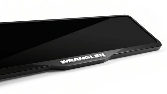 JEEP WRANGLER Laser-Cut Acrylic License Plate Frame - Gloss Black