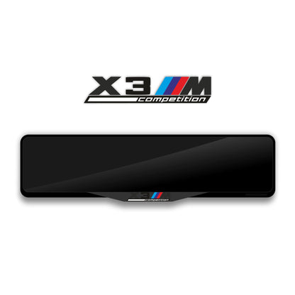 إطار لوحة ترخيص من الأكريليك مقطوع بالليزر لسيارة BMW X3M COMPETITION - أسود لامع