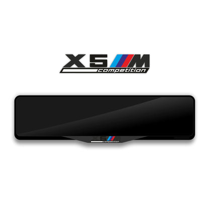 إطار لوحة ترخيص من الأكريليك مقطوع بالليزر لسيارة BMW X5M COMPETITION - أسود لامع